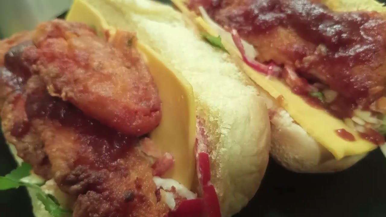 Fried Fish Sandwich ( cole slaw, cheese, nacho cheese & b.b.q. sauce ) 1 - 6 - 25 