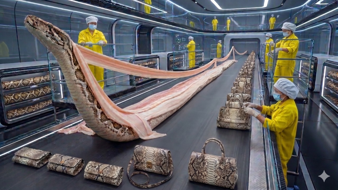 Inside the Snake Factory &ndash; How Giant Cobra Skin Becomes Designer Handbags and Shoes (Full Process)