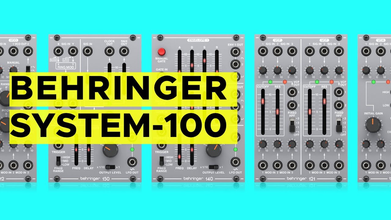 Behringer System 100 Sound Demo (no talking), complete Modular System with 112, 121, 130, 140, 150