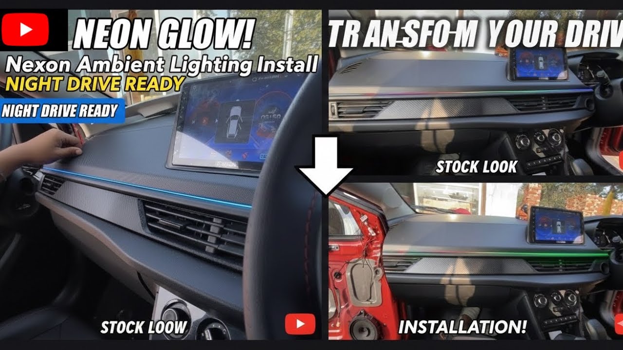 Tata Nexon cardi k4 ambient light|| Tata Nexon Interior Transformation!😍 Best Ambient Lighting Setup