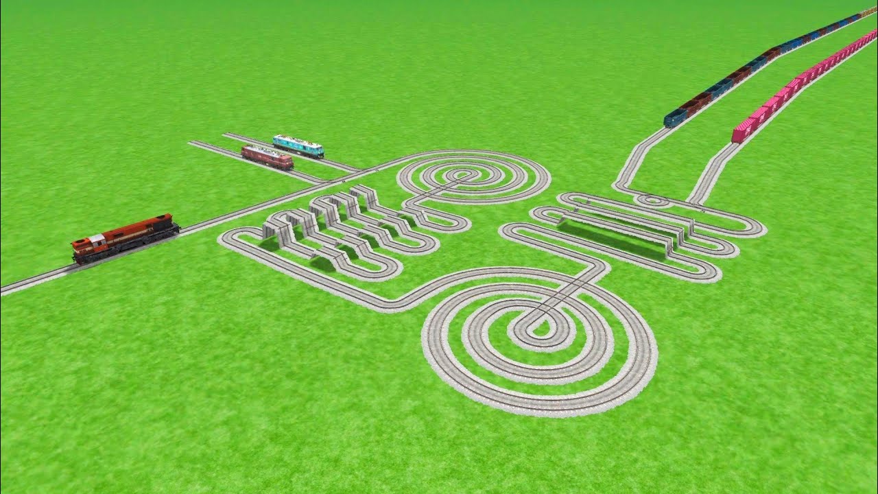💝TRAIN CROSSING CIRCLES UTRUN CURVED RISKY BUMPY 360&deg;DEGREE 😱ROUND RAILWOR RAILROAD BEANG 