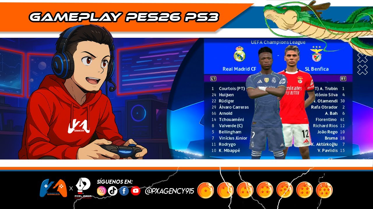 🎮🔥 GAMEPLAY PES 26 GLADIADORES PATCH 2.0 PARA PS3 ❌ CHAMPIONS LEAGUE