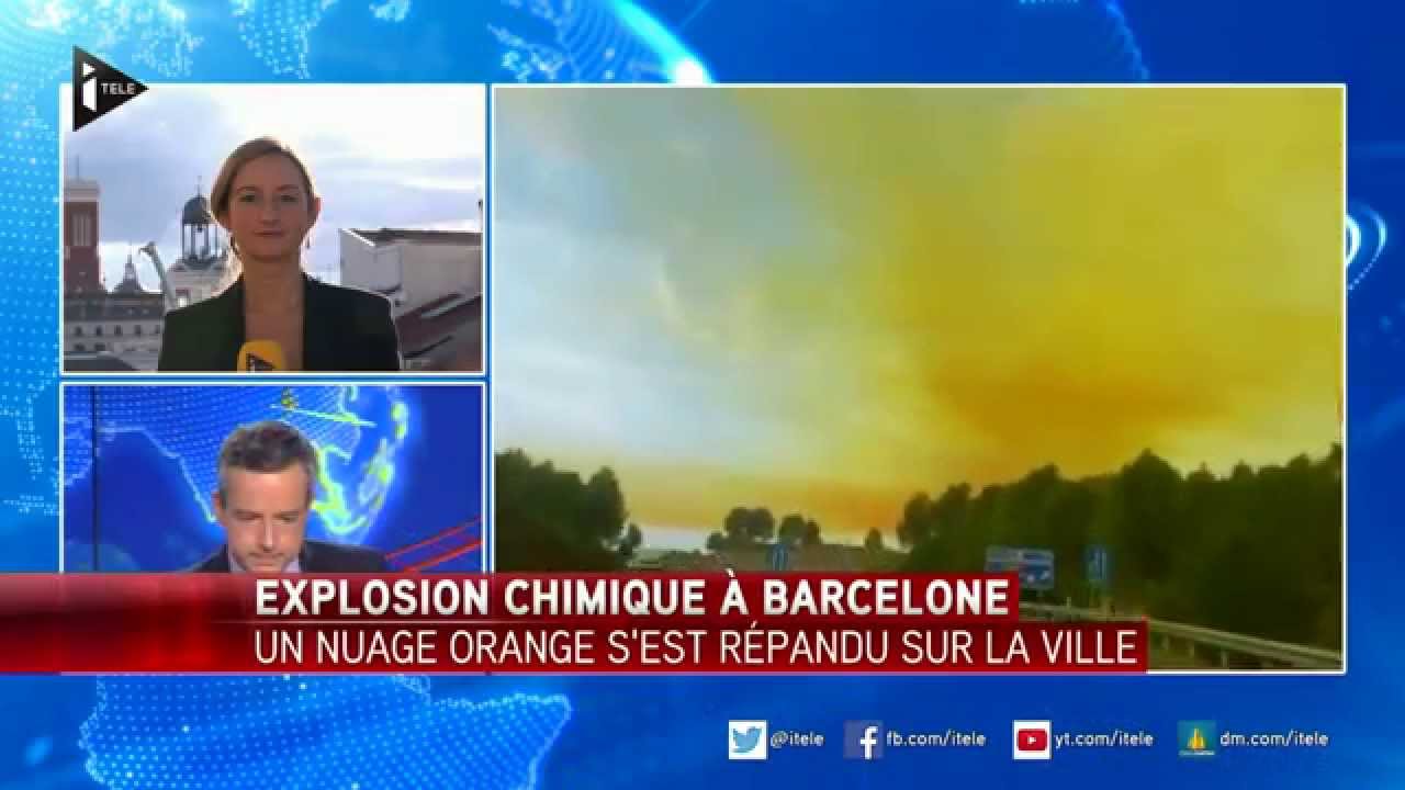 Un nuage orange toxique dans le ciel catalan après une explosion
