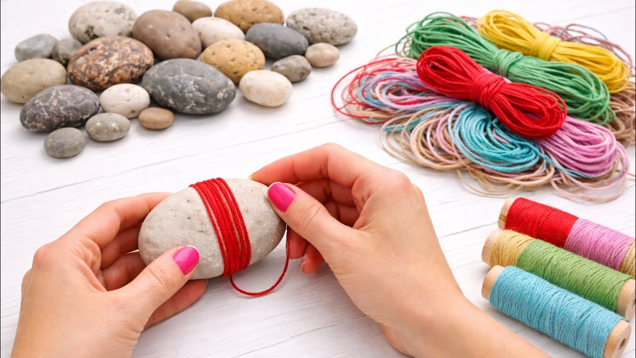 Look what I made with waste ropes and pebbles!