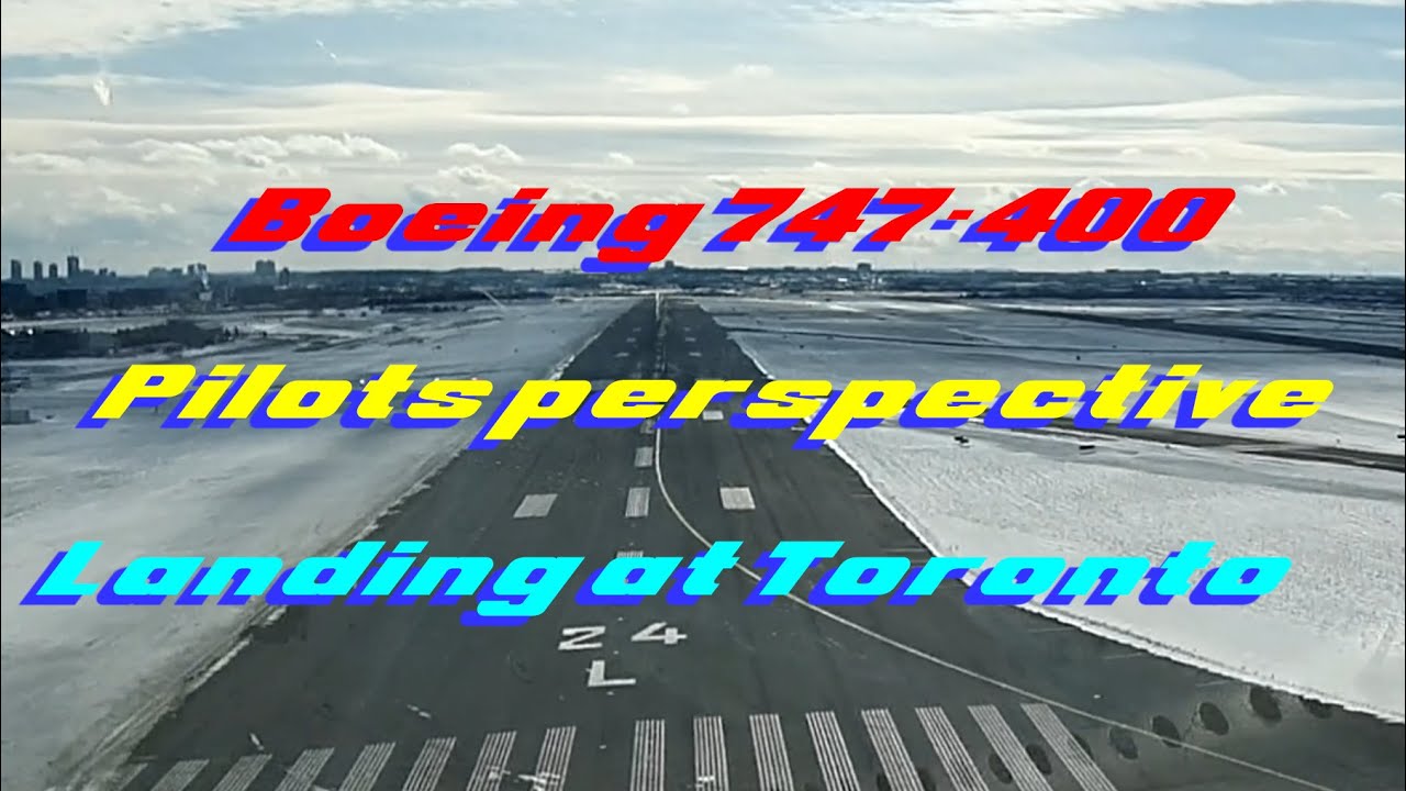 Real-Time 747 Winter Landing in Toronto! Cockpit View - No Timelapse!