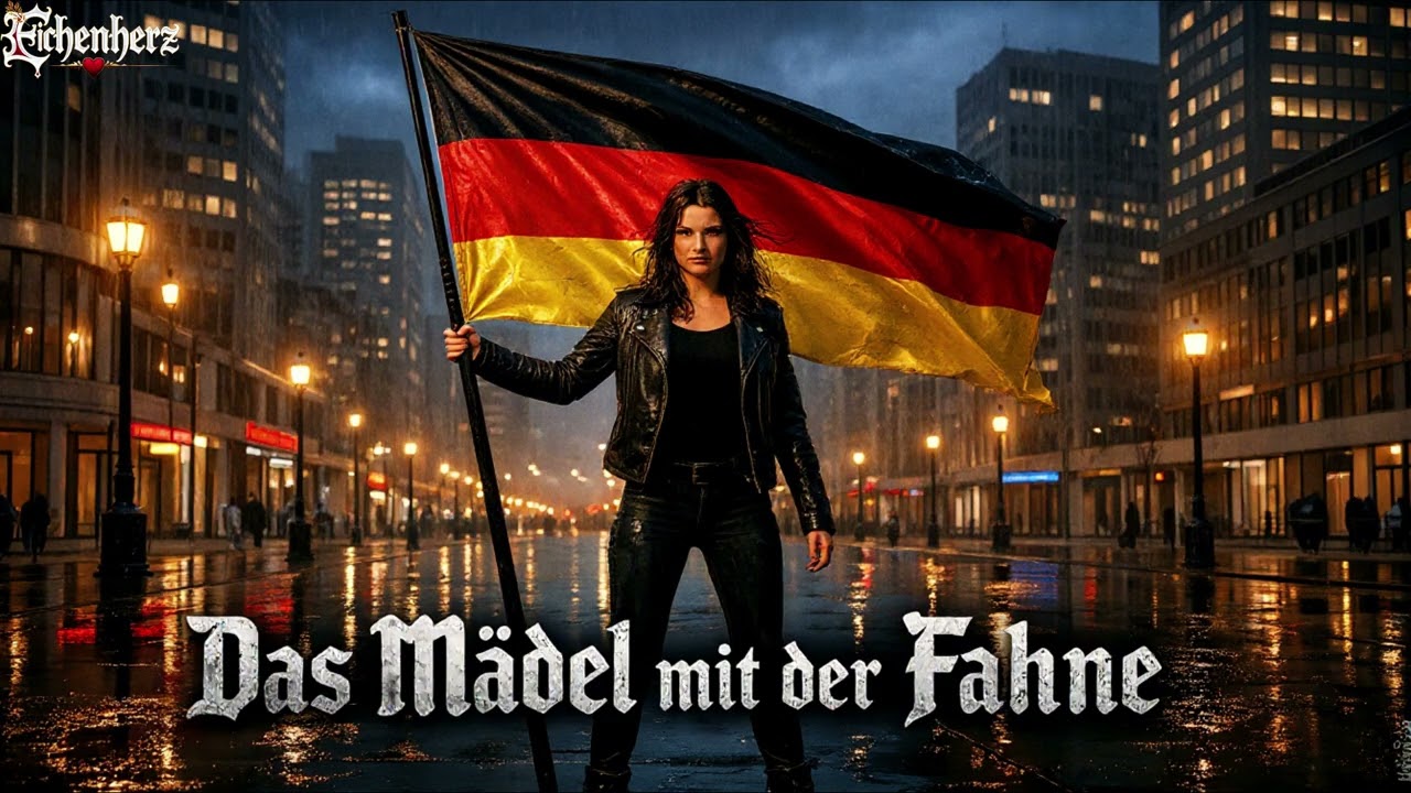 Das Mädel mit der Fahne 🇩🇪 – Kein Weichen vor dem Hass!  - Schwarz-Rot-Gold (Eichenherz)