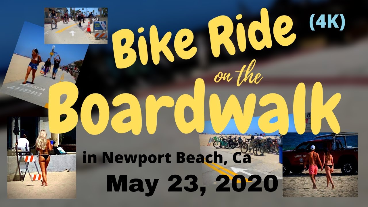 Bike Ride on the Newport Beach Boardwalk (4K)