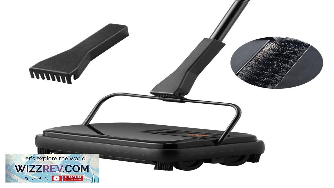 VEVOR Carpet Sweeper 7.87 in Sweeping Paths Floor Sweeper Manual Non Electric