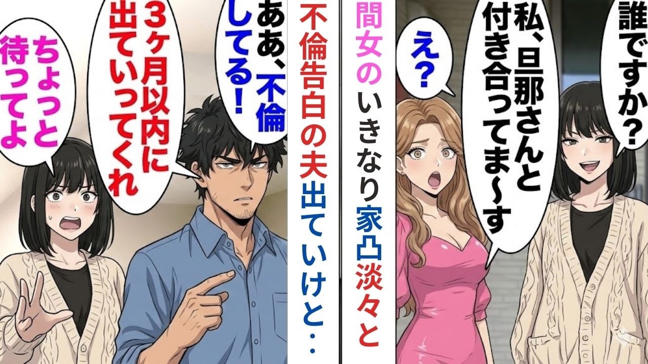 【漫画】夫「3ヶ月以内にこの家から出ていけ！」「は？」突撃の間女が不倫を暴露、夫、あっさり認め離婚を言い渡された→私、兄嫁のおかげで大逆転