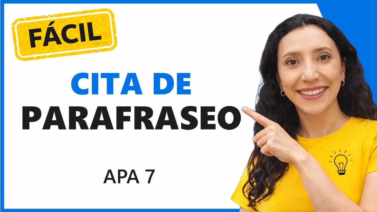 ✍💬😉Cómo hacer una CITA DE PARAFRASEO (cita indirecta) Normas APA 7ma edición -  Investigar es fácil