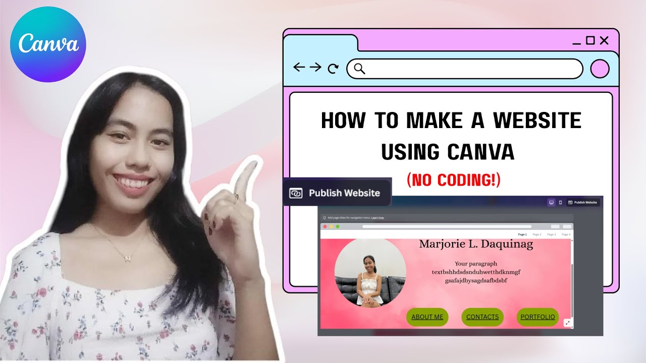 How to Make a Website Using Canva (No Coding) | Marjorie Daquinag
