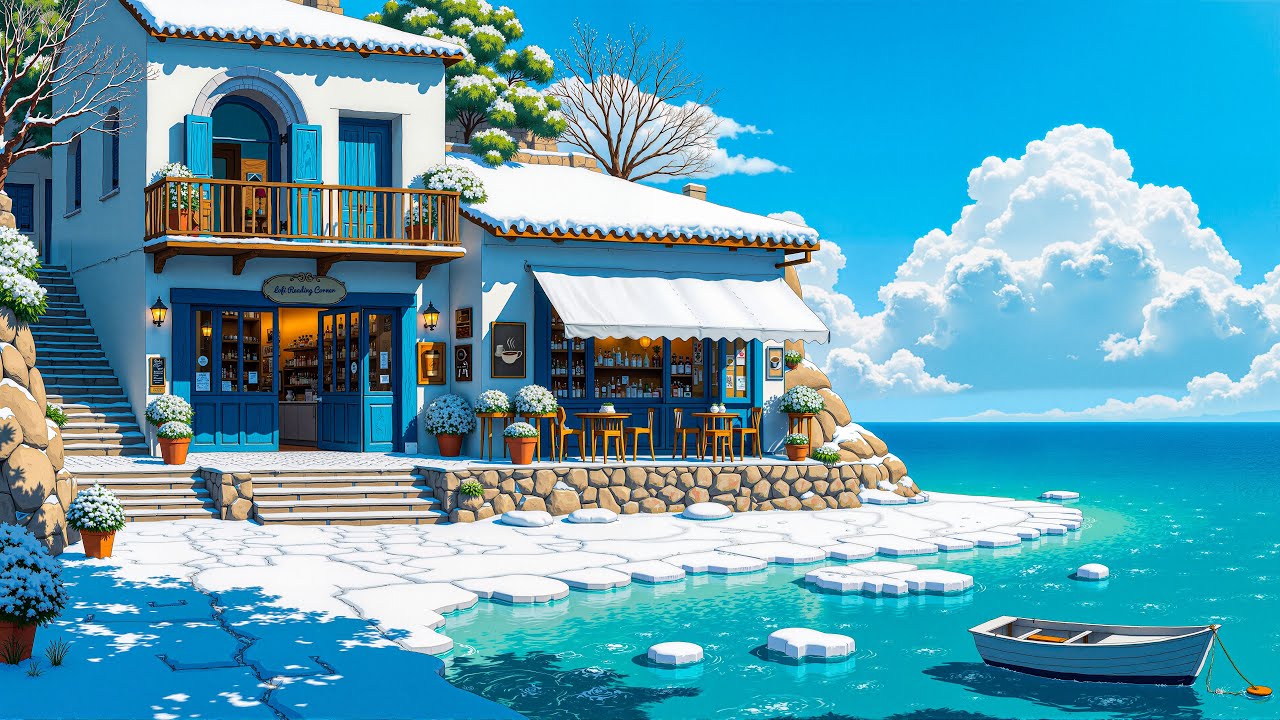 Winter Seaside Caf&eacute; ☕ Lofi Chill Beats for Focus & Relaxation