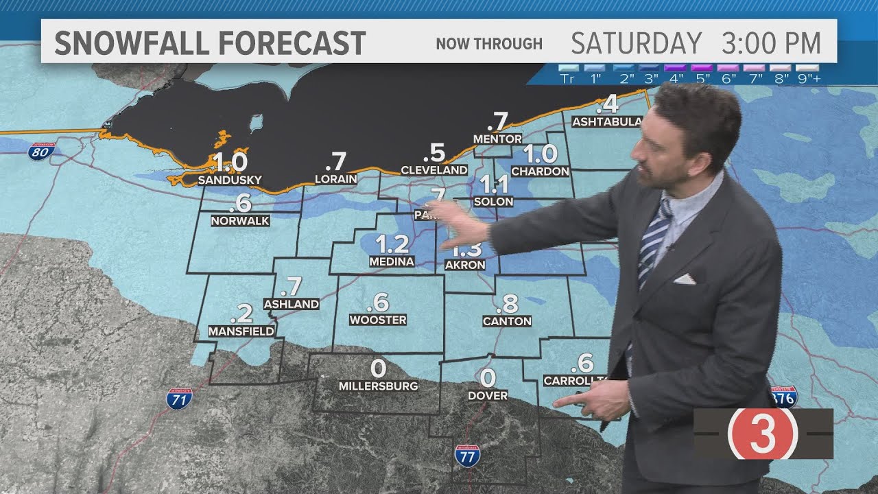 Friday's extended Cleveland weather forecast: Snow moves in later today in Northeast Ohio