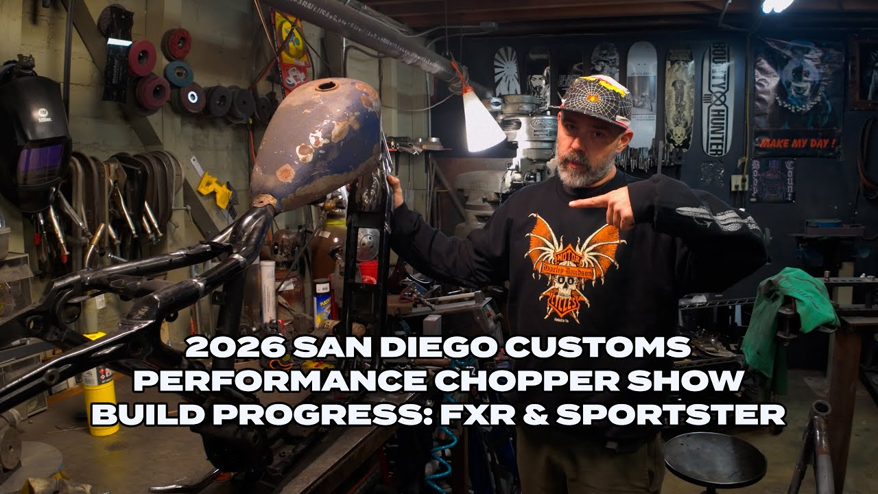 2026 San Diego Customs Performance Chopper Show Build Progress: FXR and Sportster