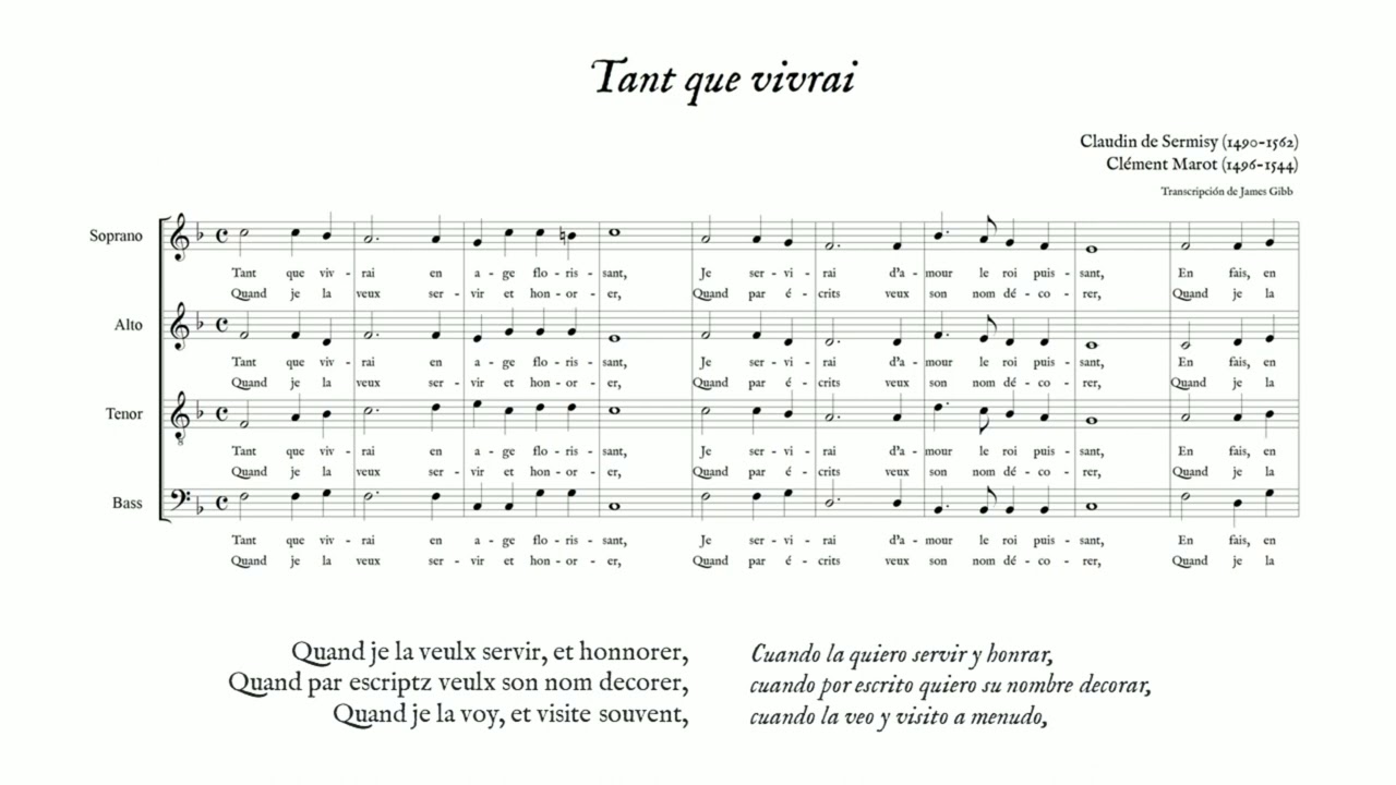 Claudin de Sermisy: Tant que vivray (Coro Balthasar Neumann, Thomas Hengelbrock)