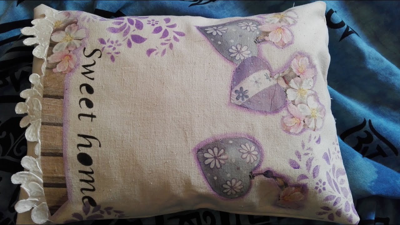 DECOUPAGE SOBRE TELA Y STENCIL 1/2