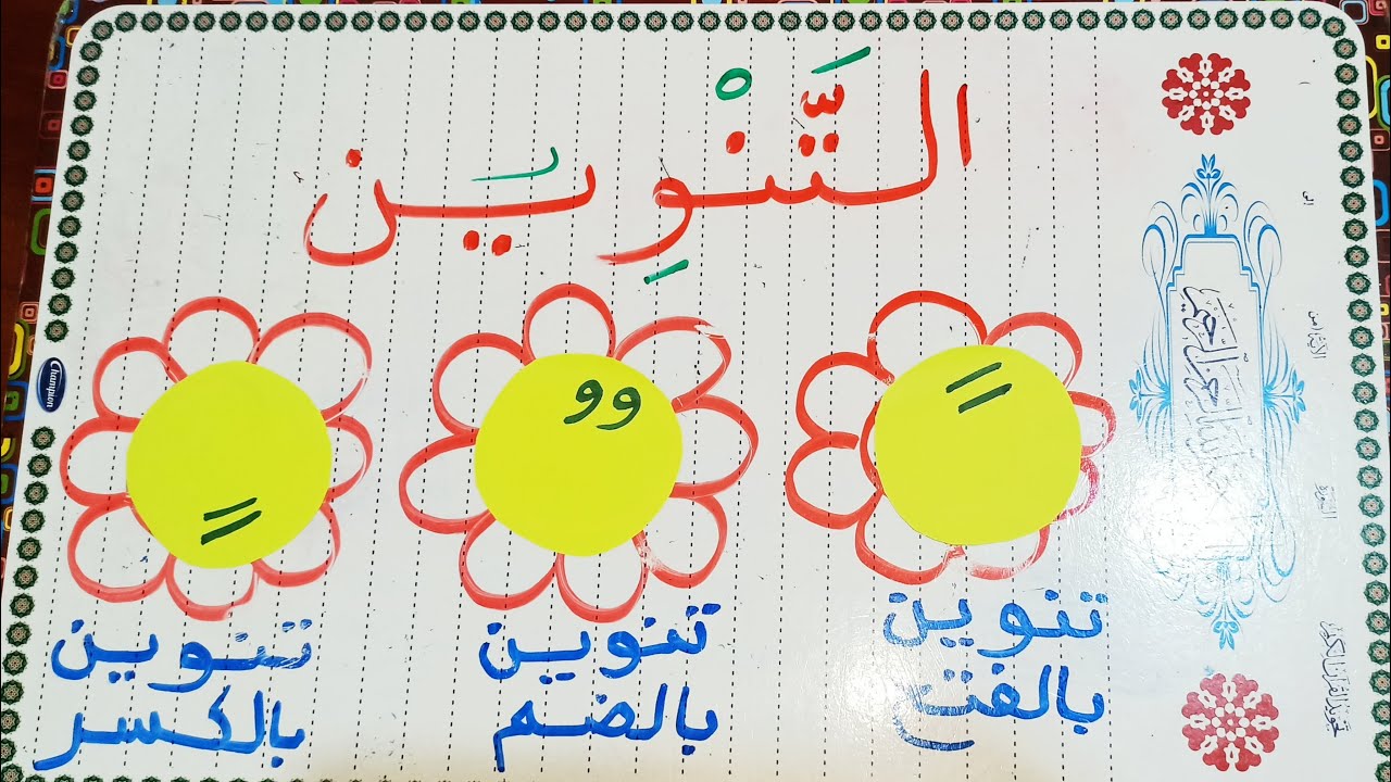ابسط شرح لدرس التنوين،لتلاميذ الطور الأول_ أنواع التنوين (تنوين بالفتح تنوين بالضم تنوين بالكسر)