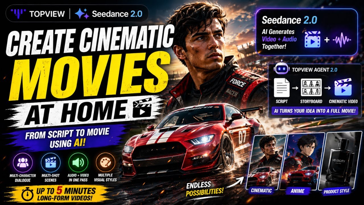 How to Create Cinematic AI Movies at Home with Topview AI & Seedance 2.0