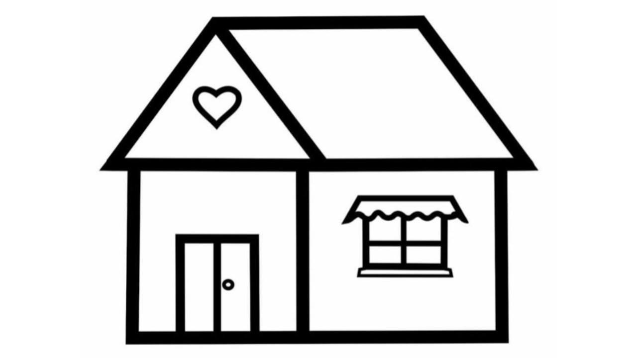 Very Easy Simple House Drawing Coloring/ Easy House Drawing/ How to draw a simple house