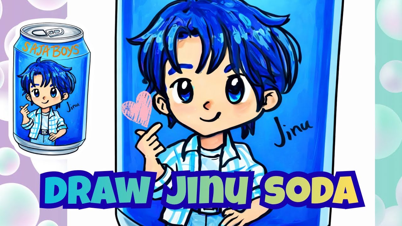 How to Draw Jinu Soda Can 🥤💙 | K-Pop Demon Hunters “Soda Pop” | Posca Marker Art