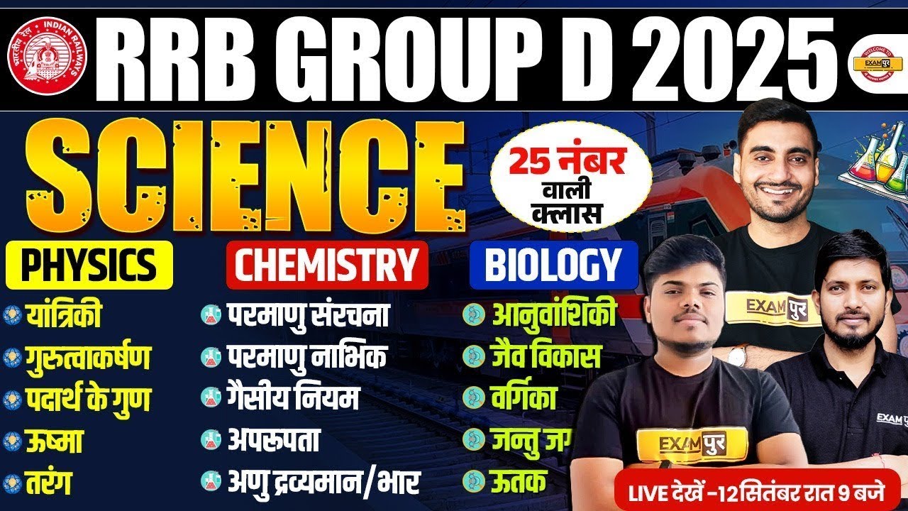 RRB GROUP D 2025 | RAILWAY SCIENCE CLASSES 2025 | QUESTION BANK 2024 BY SUJEET SIR