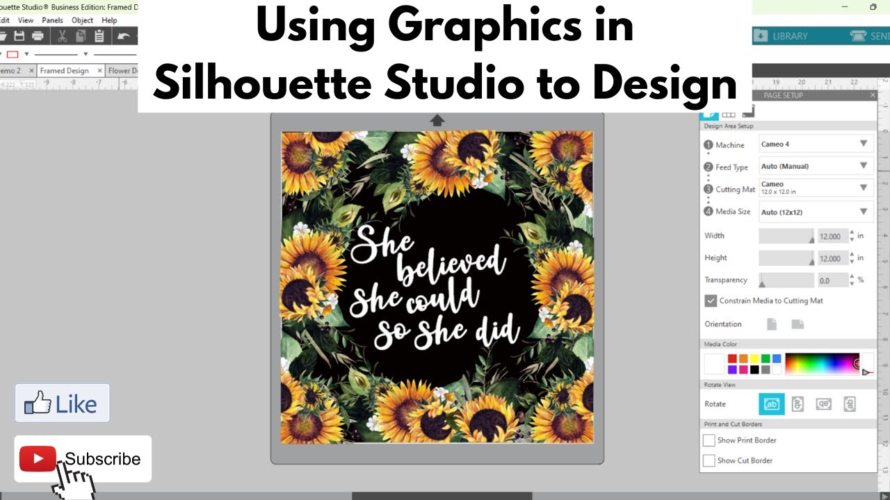 Using Graphics in Silhouette Studio to Design