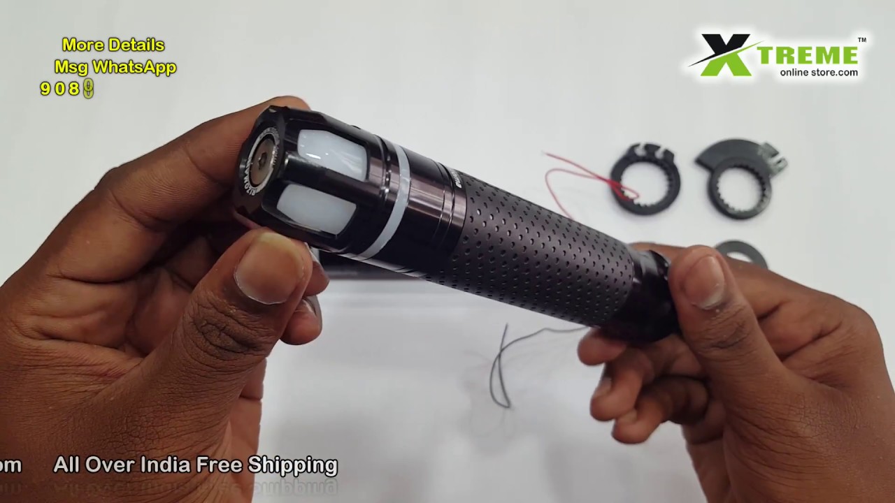 MotorBike Handlebar CNC Grip With Turn Indicator LED Black Color