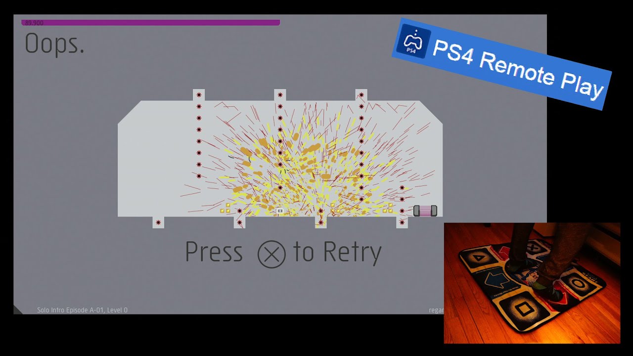 Remote Play PS4 PC ..using a DDR mat to play N++