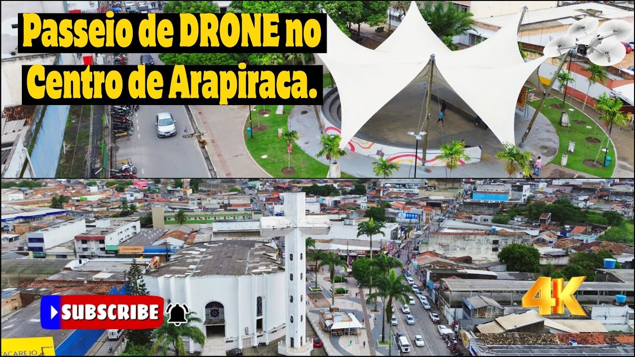 PASSEIO de DRONE no CENTRO de ARAPIRACA, 4k.