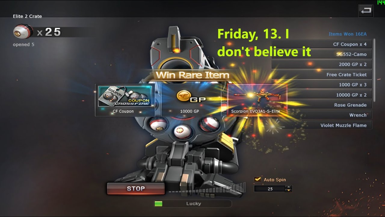 Crossfire West: Spin 30 Elite 2 Crates and other Crates from Battle Pass- Champion Dang