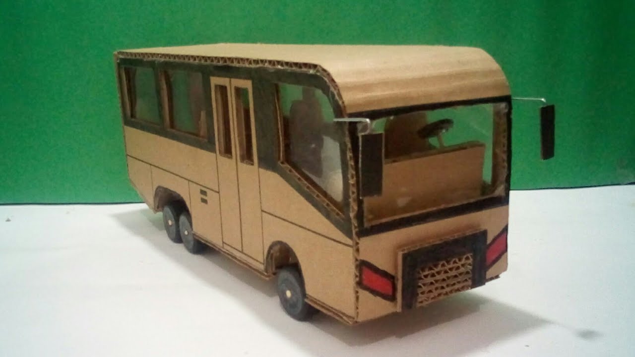 como fazer um onibus de papelao