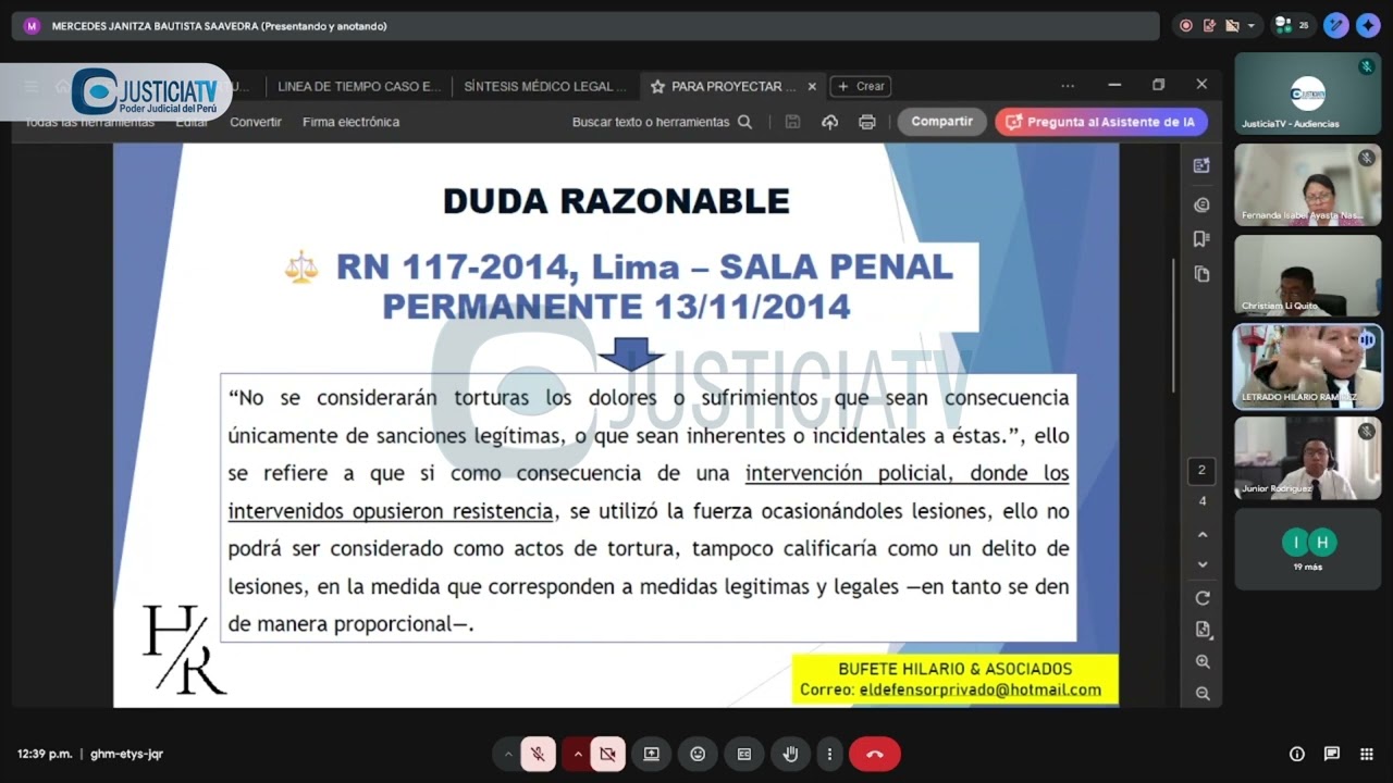 Juicio oral contra Kevin García Taquire y otros investigados