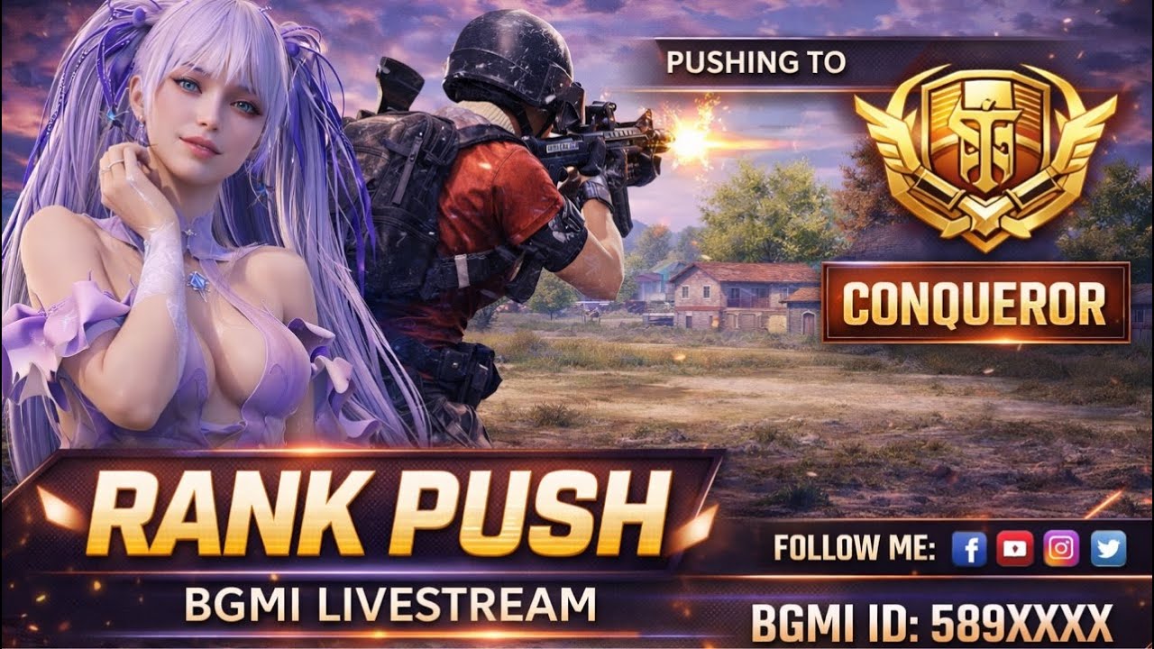 🔥 BGMI RANK PUSH LIVE | ROAD TO CONQUEROR 👑 | INTENSE CLUTCH GAMEPLAY #BGMI#BGMILive