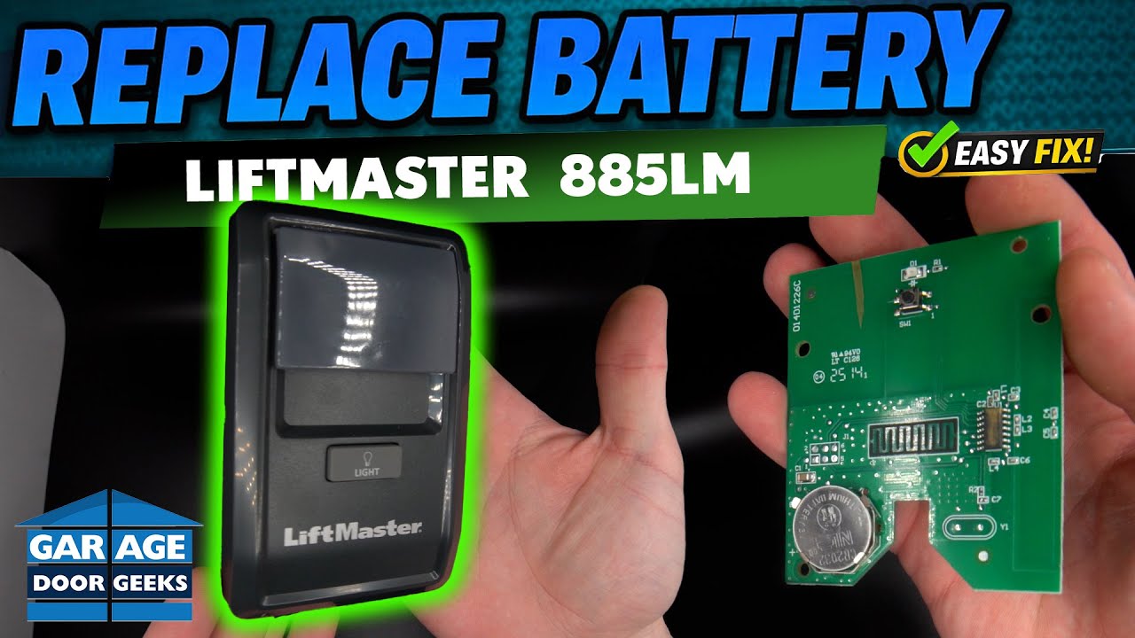 Беспроводная панель управления LiftMaster 885LM – Инструкция по замене батареи