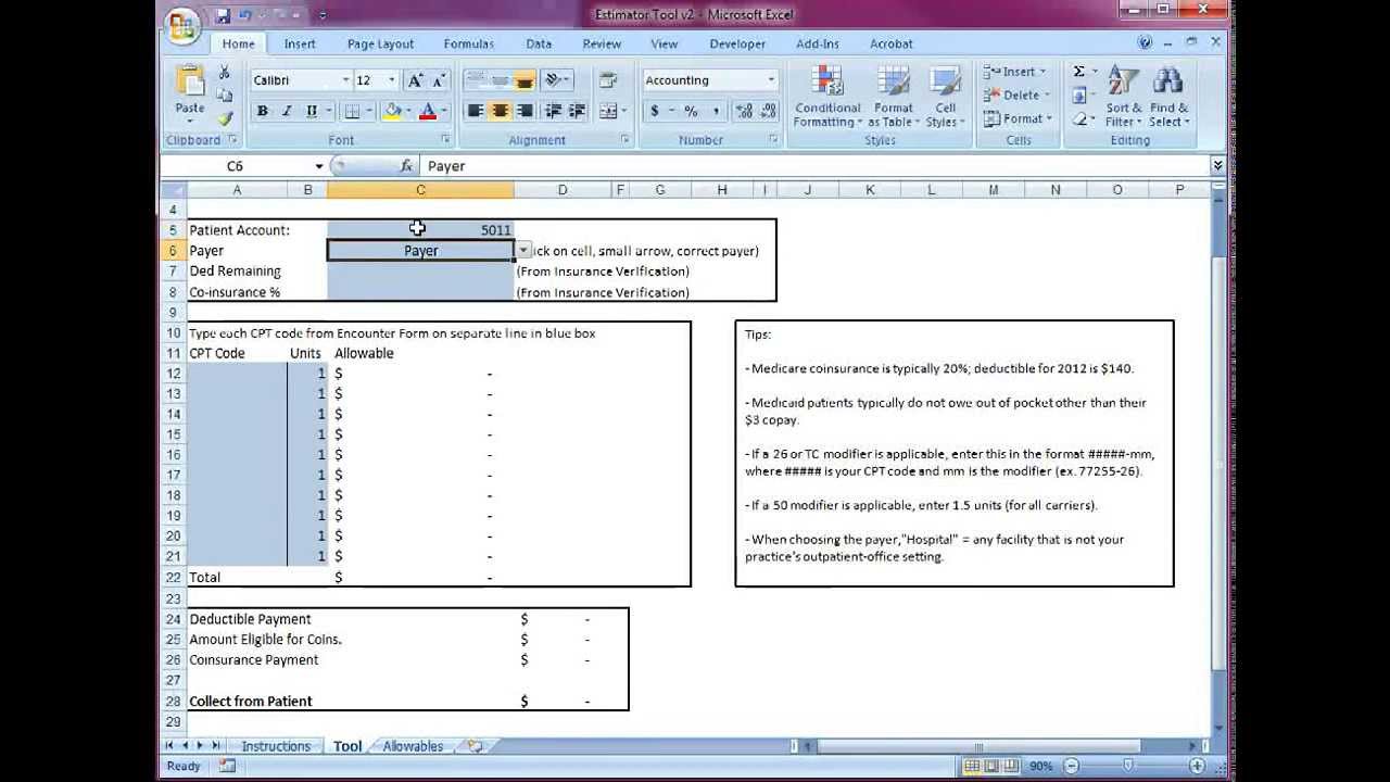 Patient Responsibility Estimator Tool