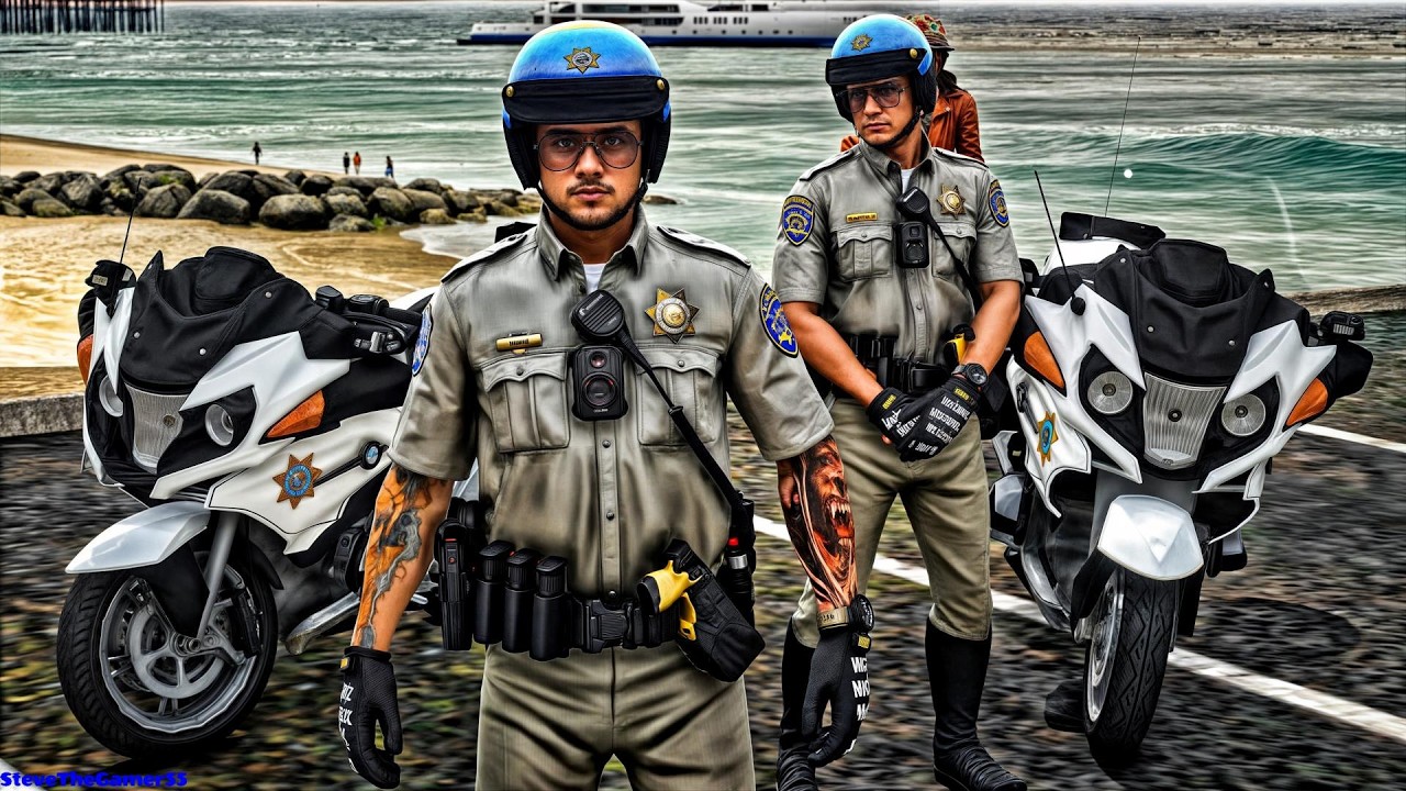 Playing GTA 5 As A POLICE OFFICER Highway Patrol|| CHP BIKE|| GTA 5 Lspdfr Mod| 4K