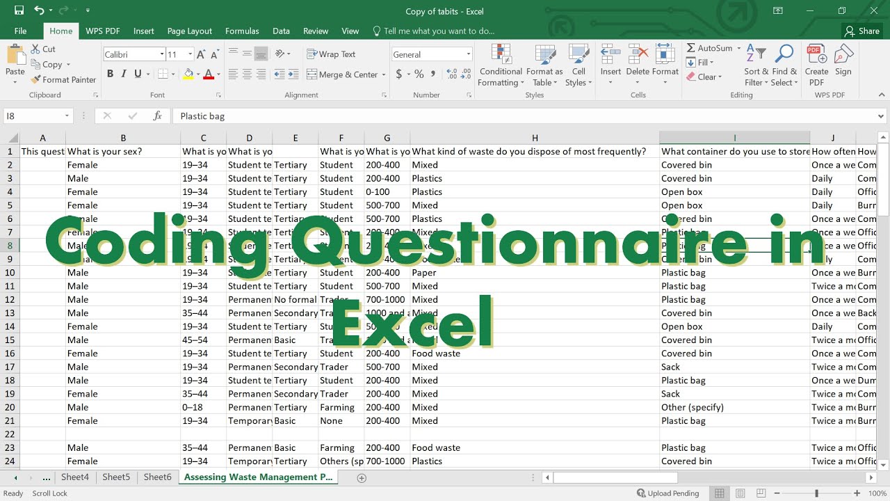 How to code a questionnaire data on KoboToolbox using Microsoft excel /Step-by-Step
