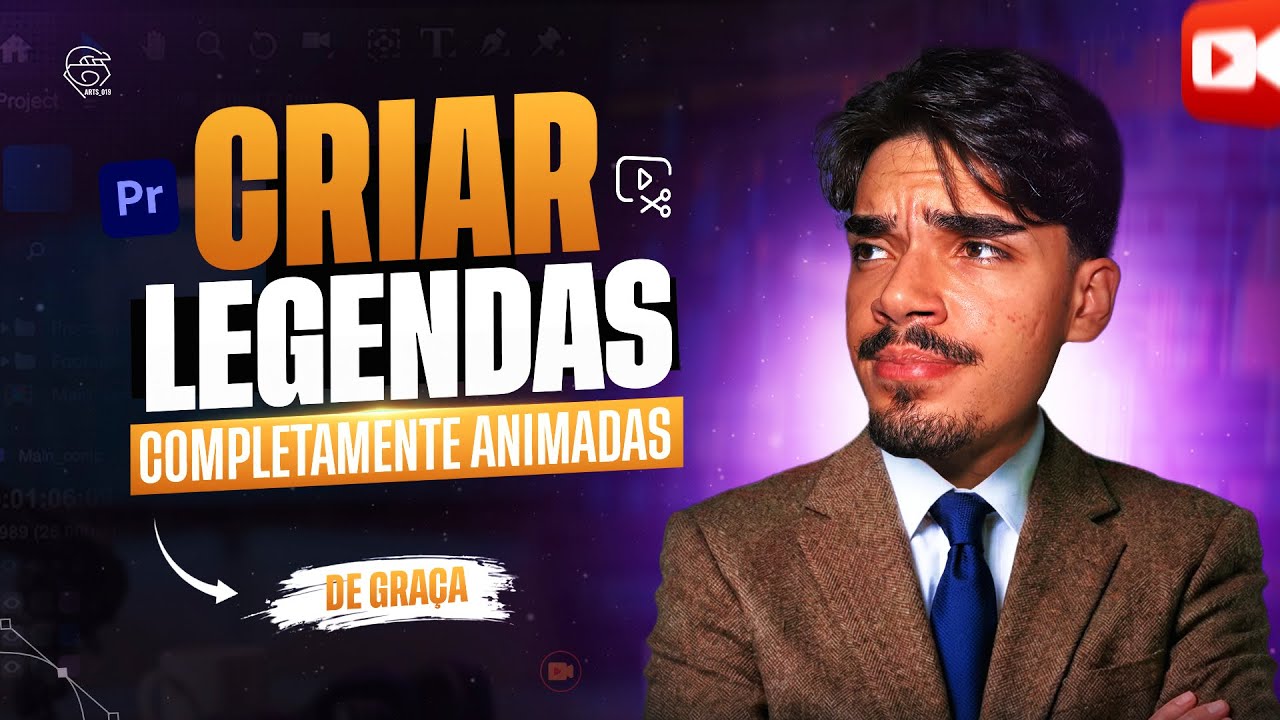 Como fazer LEGENDAS AUTOMÁTICAS no Adobe Premiere totalmente de GRAÇA
