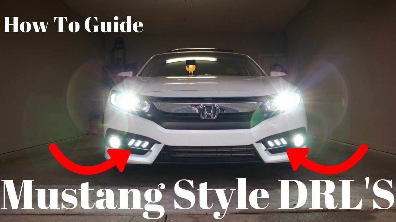 2017 Honda Civic EX-T Mustang Style Daytime Running Lights Install