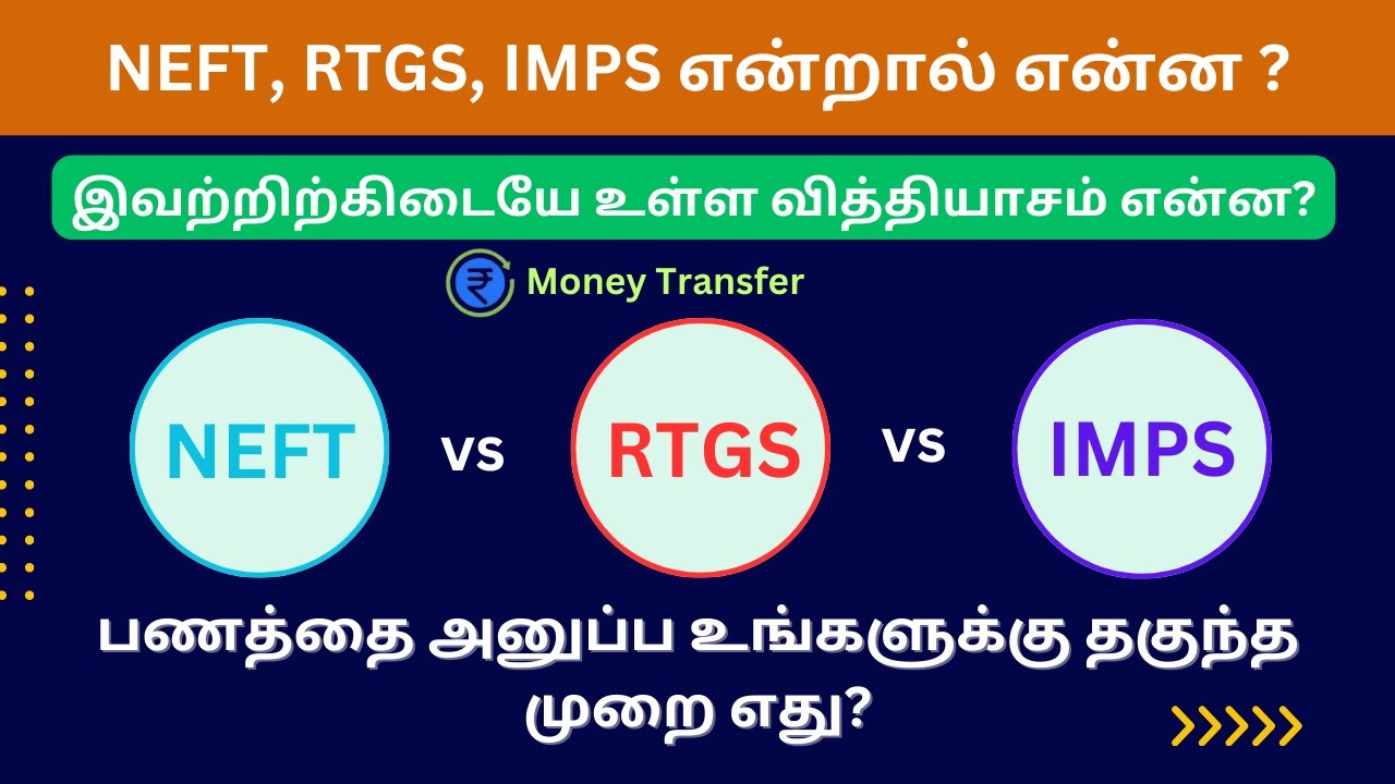 What is Difference Between NEFT, RTGS & IMPS in Tamil | Fund Transfer Types | CS Banking