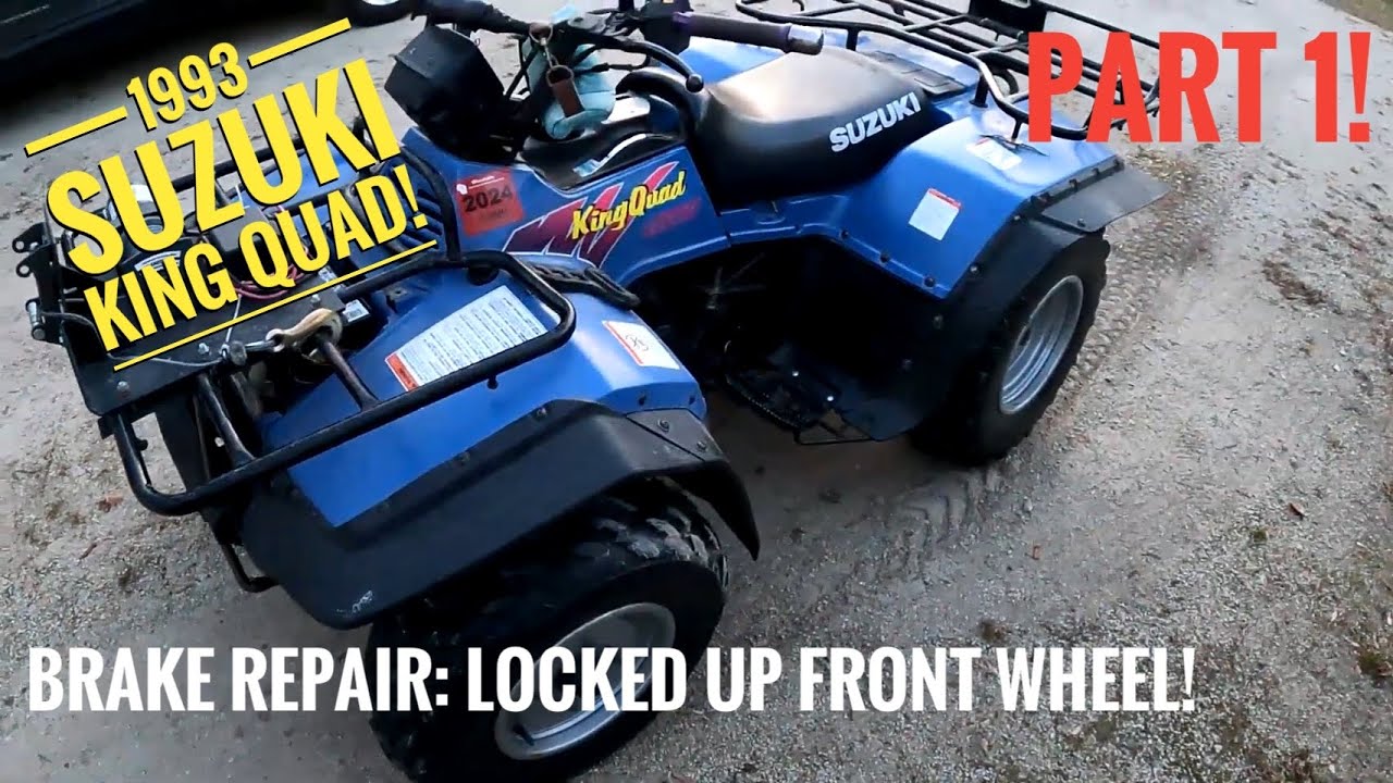 Ремонт тормозов на Suzuki King Quad 1993 года! Заблокировалось переднее колесо! Давайте починим! ...