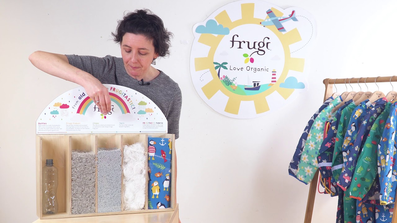 Frugi outerwear made from 100% recycled post consumer plastic.