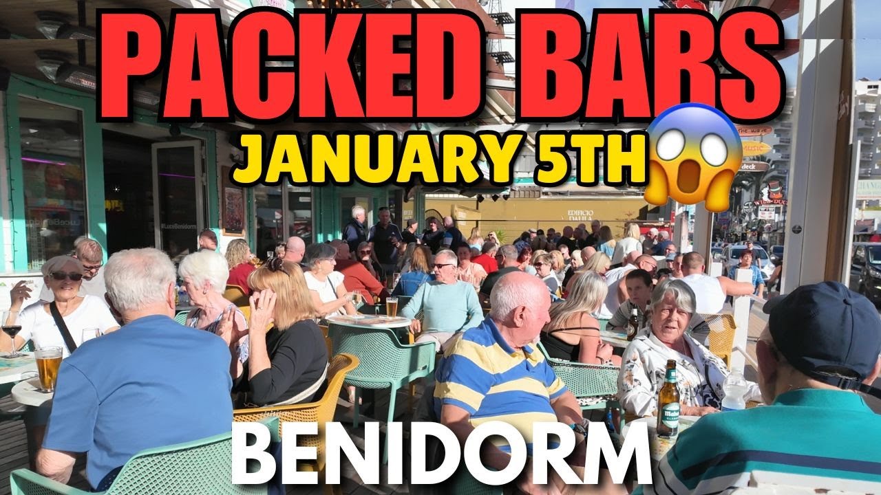 Benidorm - PACKED Bars & Terraces Everywhere! 😱🍻┃HOT February Weather!