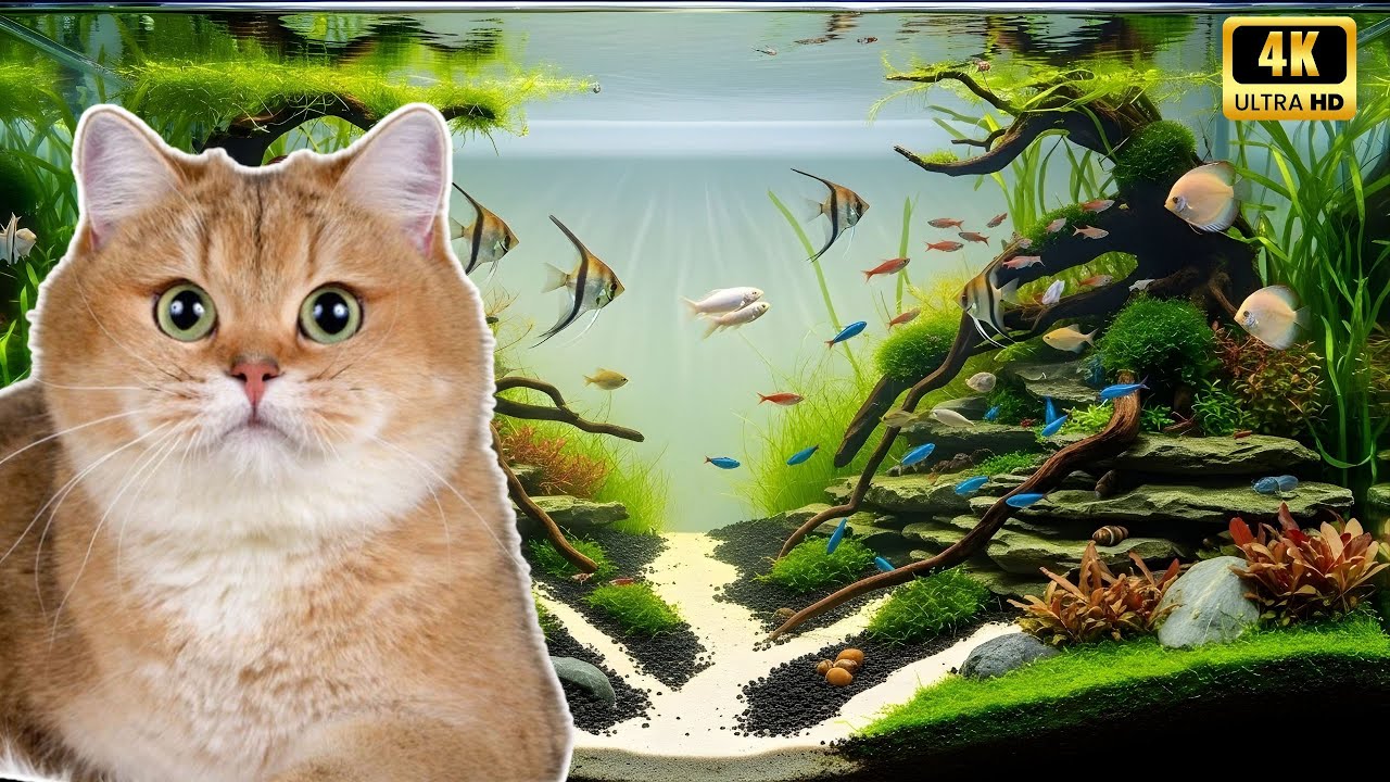 Cat TV | Aquarium Fish Swimming Naturally – 2 Hours for Cats  EP.17