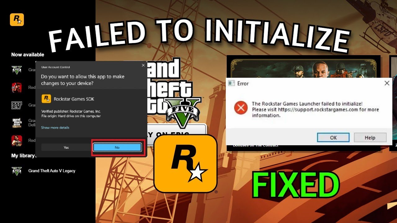 How To Fix Rockstar Games Launcher Failed To Initialize Error(Social Club / SDK Fix)
