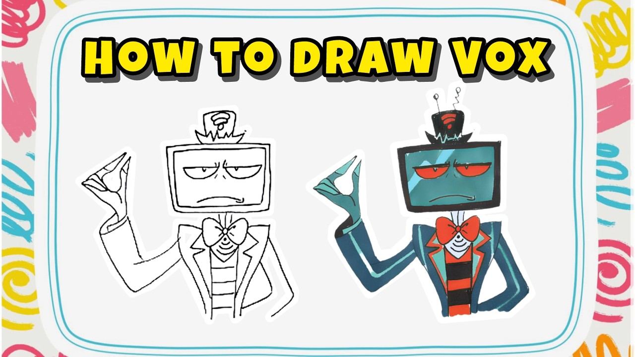 How to Draw Vox from Hazbin Hotel &ndash; Art Tutorial with Colors