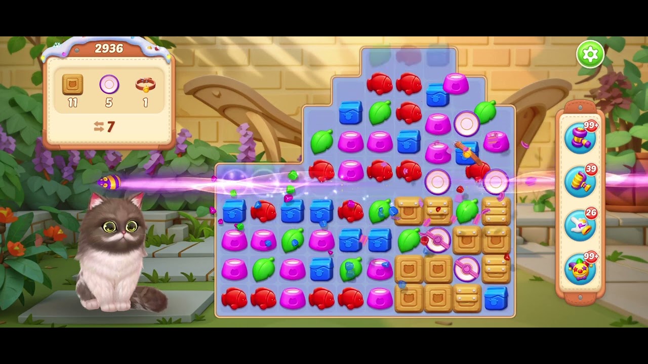 Kitten Match level 2936　パズにゃん　レベル2936