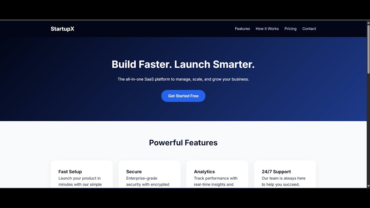 Один запрос = целевая страница для стартапа/SaaS 🚀 | Только HTML и CSS