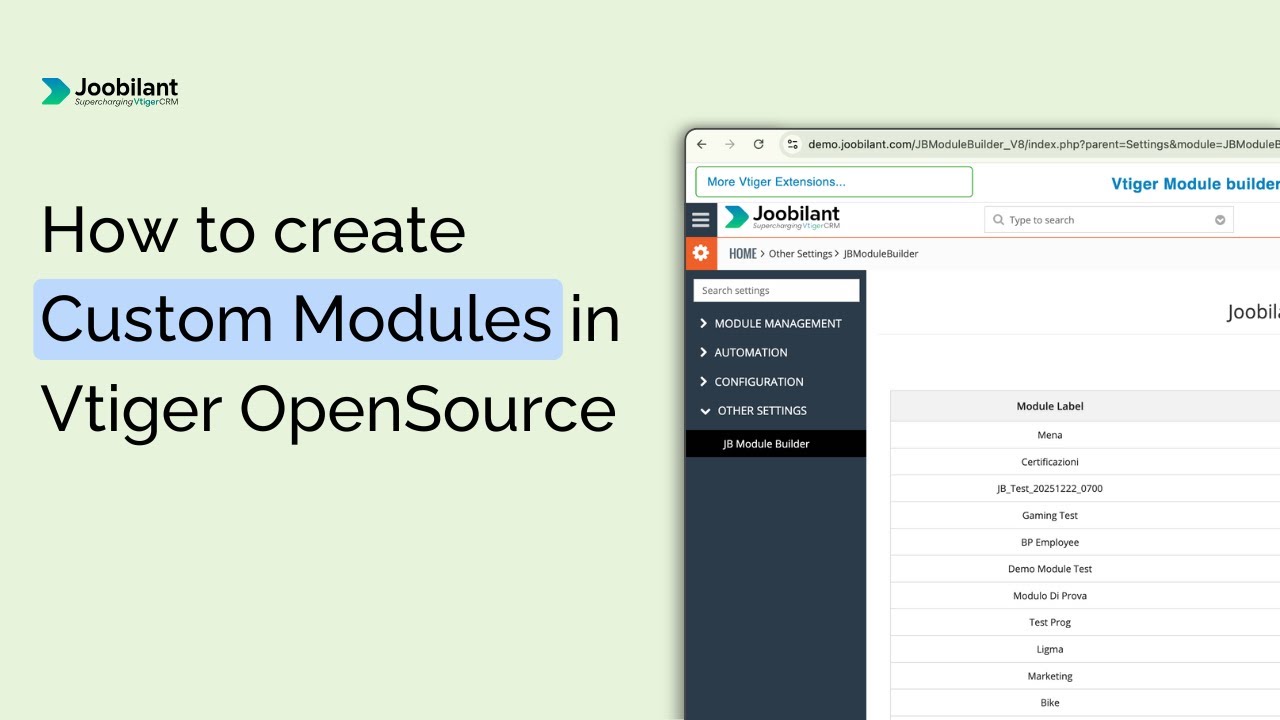 Create Unlimited Custom Modules in Vtiger CRM | Vtiger Module Builder User Guide (No Coding)