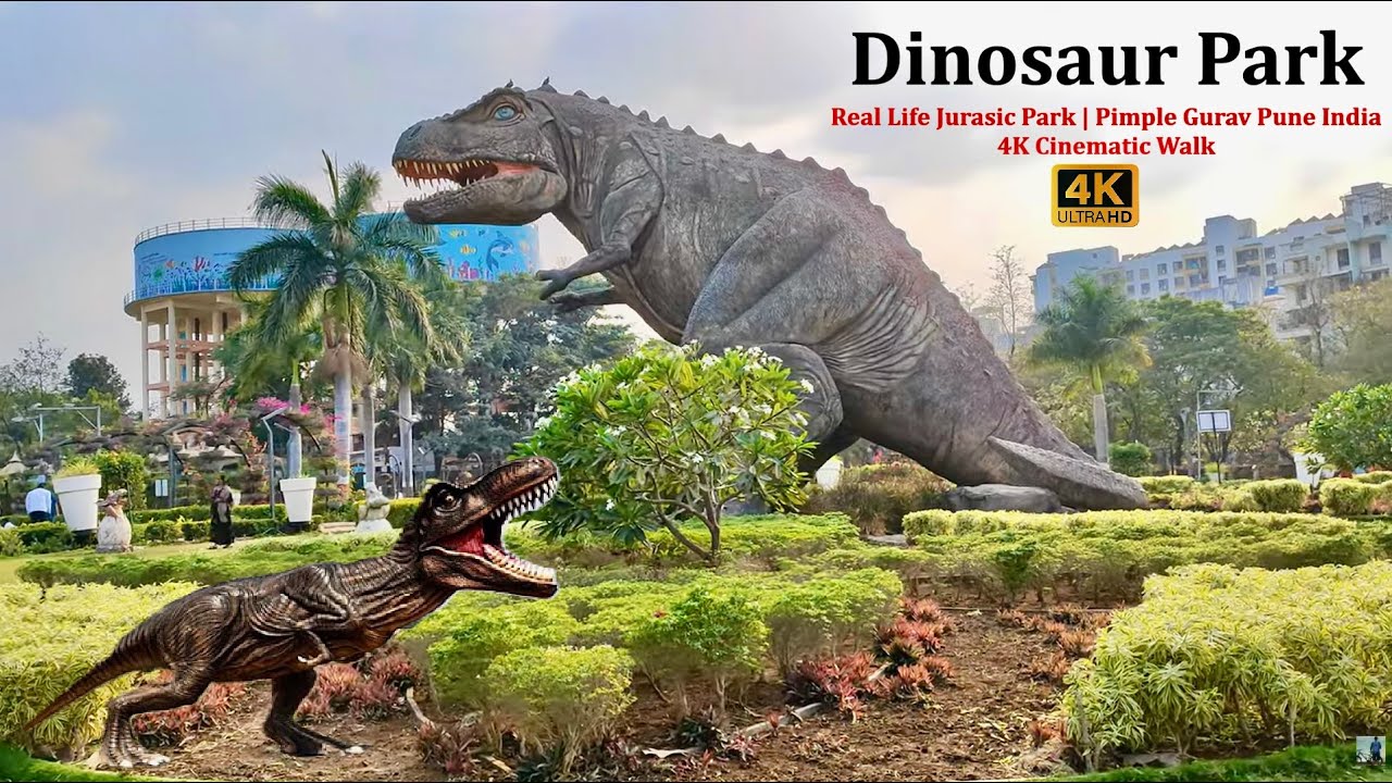 Real Life Jurassic Park in Pune? 🦖 | Dinosaur Garden Pimple Gurav 4K Walk | Rajmata Jijau Udyan